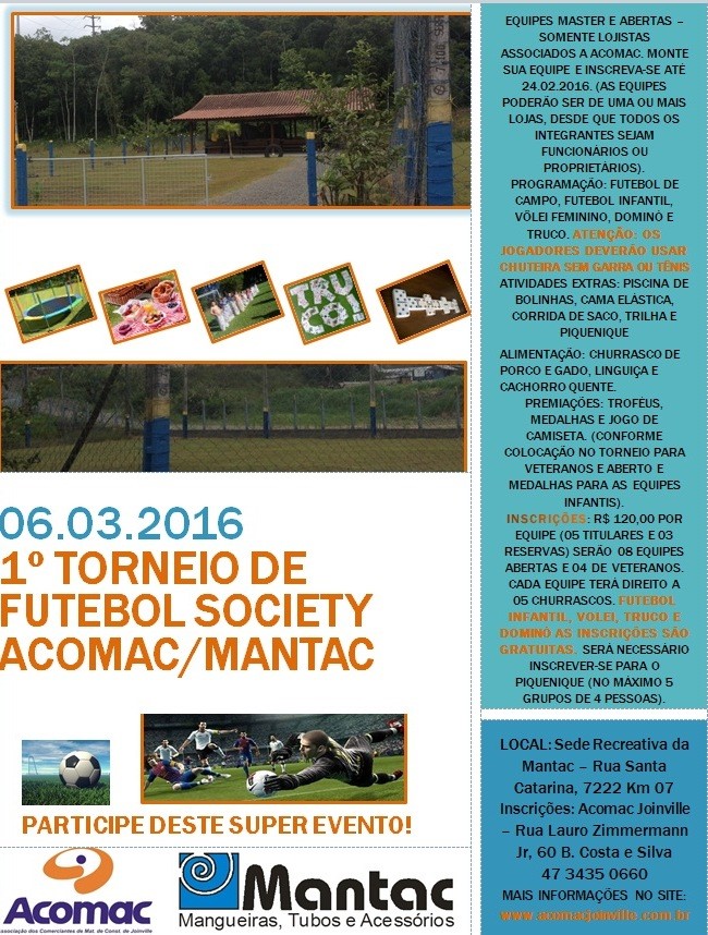 1º Torneio de Futebol Society Acomac / Mantac